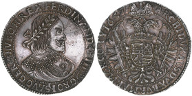 Ferdinand III. 1637-1657
Taler, 1657 KB. Kremnitz
28,63g
Herinek 487 var.
vz+