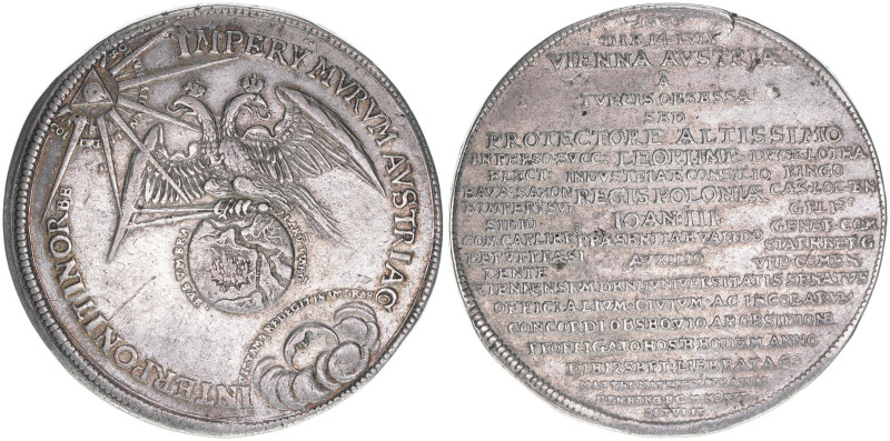 Leopold I. 1657-1705
Schautaler, 1683. Belagerung von Wien
Wien
27,64g
Mont.919
...