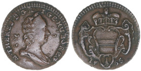 Maria Theresia 1740-1780
Pfennig, 1765. Wien
2,06g
Herinek 1710
ss