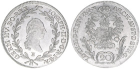 Joseph II. 1780-1790
20 Kreuzer, 1787 B. Kremnitz
6,61g
ANK 12
stfr