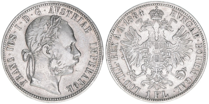 Franz Joseph I. 1848-1916
1 Gulden, 1884. Wien
12,23g
ANK 31
ss