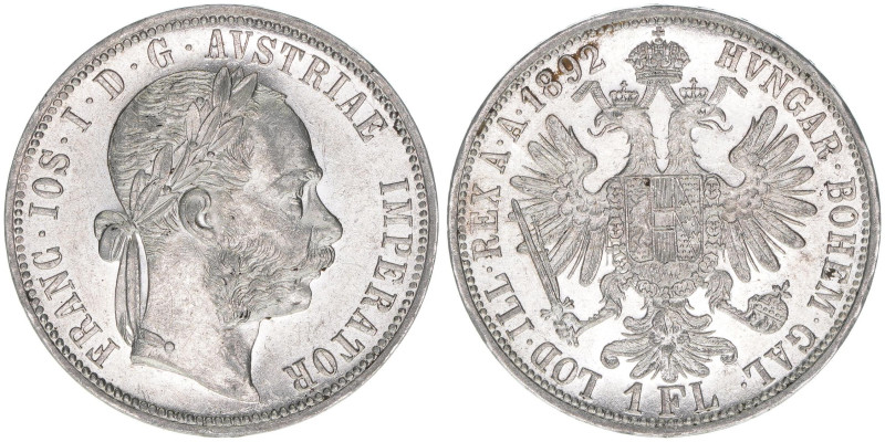 Franz Joseph I. 1848-1916
1 Gulden, 1892. Wien
12,30g
ANK 31
stfr