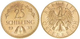 25 Schilling, 1931
Gold. 5,88g
ANK 3
stfr-