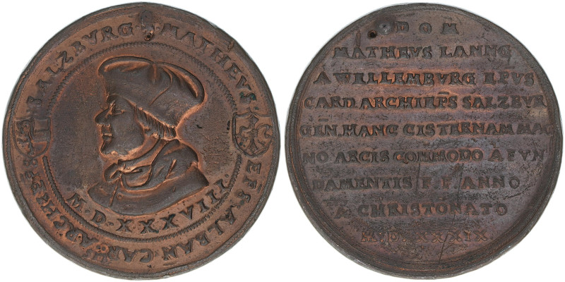 Matthäus Lang von Wellenburg 1519-1540
Erzbistum Salzburg. Bronzemedaille, 1538/...