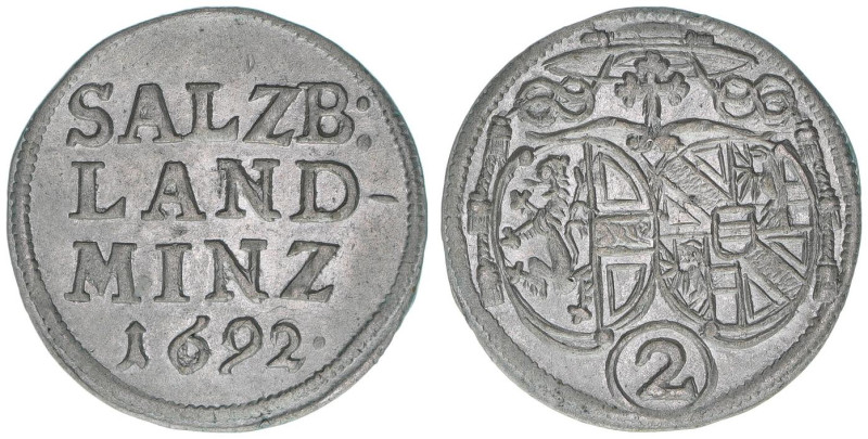 Johann Ernst Graf Thun-Hohenstein 1687-1709
Erzbistum Salzburg. 1/2 Landbatzen, ...