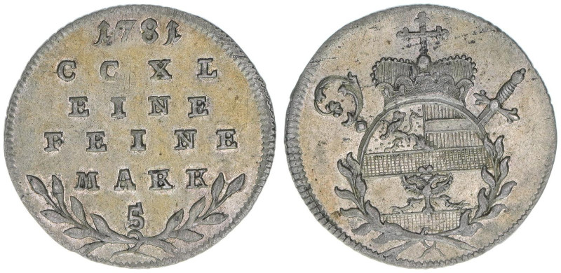 Hieronymus Graf Colloredo 1772-1803
Erzbistum Salzburg. 5 Kreuzer, 1781. Salzbur...