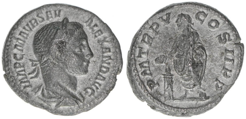 Severus Alexander 222-235
Römisches Reich - Kaiserzeit. Denar. P M TR P V COS II...