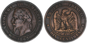 Napoleon III.
Frankreich. Dix Centimes, 1863 A. 9,83g
Kahnt/Schön 108
ss