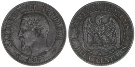 Napoleon III.
Frankreich. Deux Centimes, 1857 A. 1,99g
Kahnt/Schön 92
ss