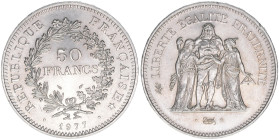 Republik
Frankreich. 50 Francs, 1977. Silber
29,88g
Schön 237
AG900
stfr-