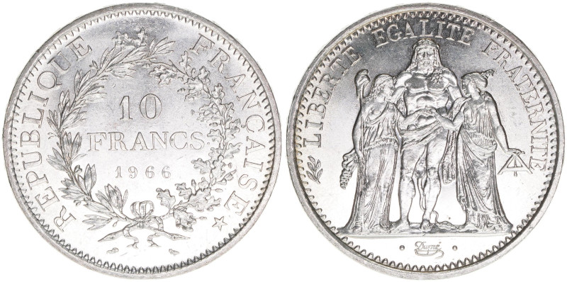 Republik
Frankreich. 10 Francs, 1966. Silber
24,94g
Schön 236
AG900
stfr-