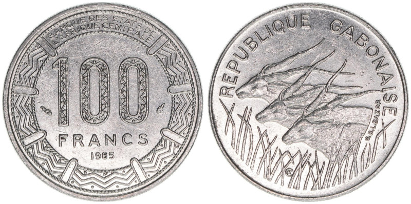 100 Francs, 1985
Gabun. Nickel. 7,00g
Schön 12
stfr