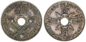 Georg VI.
Großbritannien - Mandatsgebiet New Guinea. 1 Shilling, 1945. 5,38g
Schön 10
vz