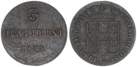 Leopold II. von Habsburg-Lothringen 1824-1859
Italien - Großherzogtum Toskana. 3 Quattrini, 1853. selten - Kupfer
2,15g
Kahnt/Schön 24
ss/vz
