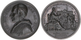 Papst Leo XIII.
Italien Kirchenstaat. Bronzemedaille, 1894. 38,26g
vz