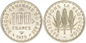 Republik seit 1960
Mali. 100 Francs, 1975. Al-N-Bro
7,95g
Schön 16
stfr