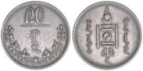 20 Möngö, 1937
Mongolei. Kupfer-Nickel. 3,63g
Schön 14
ss/vz