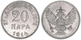 20 Para, 1914
Montenegro. 4,02g. Schön 14
vz