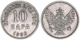 10 Para, 1908
Montenegro. 2,91g. Schön 3
ss+