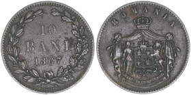 10 Bani, 1867
Rumänien. 10g. Khant/Schön 4
ss