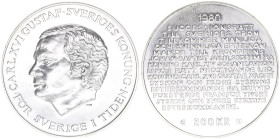 Carl XVI. Gustaf seit 1973
Schweden. 200 Kronor, 1980. Silber
27,06g
Schön 77
stfr