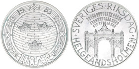 Carl XVI. Gustaf seit 1973
Schweden. 100 Kronor, 1983. Silber
15,97g
Schön 79
stfr