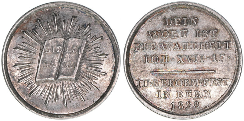 Bern
Schweiz. Medaille, 1828. auf das III. Reformationsfest in Bern
4,35g
Whitin...