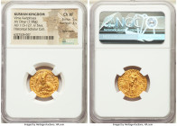INDIA. Kushan Empire. Vima Kadphises (ca. AD 113-127). AV dinar (20mm, 7.98 gm, 1h). NGC Choice XF 5/5 - 3/5, light marks. Attic (Kushan) standard, Ba...