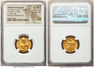 INDIA. Kushan Empire. Huvishka (ca. AD 151-190). AV dinar (19mm, 7.98 gm, 12h). NGC Choice XF 3/5 - 4/5. Gandhara, subsidiary mint (probably Peshawar)...