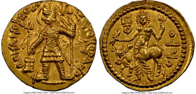 INDIA. Kushan Empire. Vasudeva I (ca. AD 192-225). AV dinar (21mm, 7.94 gm, 12h). NGC AU 5/5 - 5/5. Kushan standard, Bactria, main mint (probably Balk...