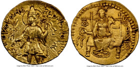 INDIA. Kushan Empire. Kanishka II (ca. AD 230-247). AV dinar (22mm, 8.06 gm, 12h). NGC XF 4/5 – 2/5, brushed. Kushan standard, Peshawar, main mint. ÞA...