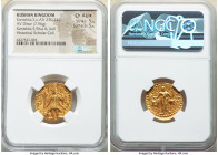 INDIA. Kushan Empire. Kanishka II (ca. AD 230-247). AV dinar (22mm, 7.96 gm, 12h). NGC Choice AU S 5/5 - 5/5. Kushan standard, Gandhara, main mint (pr...