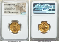 INDIA. Kushan Empire. Vasudeva II (ca. AD 267-300). AV dinar (22mm, 7.85 gm, 12h). NGC AU 5/5 – 5/5. Kushan standard, Mathura/Gandhara, main mint. ÞAO...