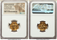 INDIA. Kushan Empire. Shaka (ca. AD 325-345). AV dinar (20mm, 7.74 gm, 12h). NGC AU 4/5 – 4/5. Reduced Kushan standard, uncertain mint. Illegible Bact...