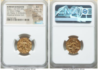 INDIA. Kushan Empire. Shaka (ca. AD 325-345). AV dinar (20mm, 7.84 gm, 12h). NGC AU 4/5 – 4/5, edge marks. Reduced Kushan standard, uncertain mint. Il...