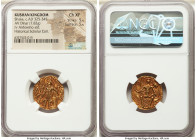 INDIA. Kushan Empire. Shaka (ca. AD 325-345). AV dinar (21mm, 7.82 gm, 12h). NGC Choice XF 5/5 – 5/5. Reduced Kushan standard, uncertain mint. Illegib...