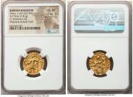 INDIA. Kushan Empire. Shaka (ca. AD 325-345). AV dinar (20mm, 7.81 gm, 12h). NGC Choice XF 4/5 – 5/5. Reduced Kushan standard, uncertain mint. Illegib...