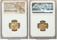 INDIA. Kushan Empire. Kipunada (ca. AD 350-380). AV dinar (18mm, 7.73 gm, 11h). NGC AU 4/5 - 3/5, edge filing. Reduced Kushan standard, uncertain mint...