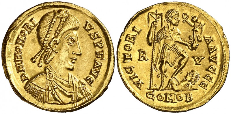 (402-403 d.C.). Honorio. Ravenna. Sólido. (Spink 20919) (Co. 44) (RIC. 1287). 4,...