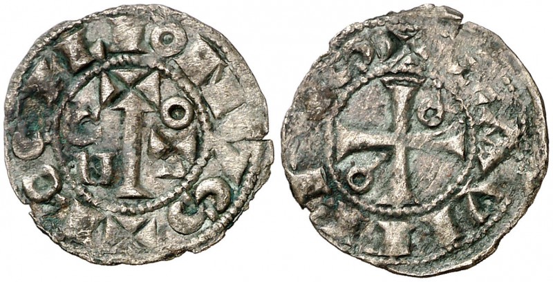 Comtat del Rosselló. Gausfred III (1115-1164). Perpinyà. Diner. (Cru.V.S. 113) (...