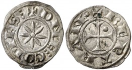 Comtat d'Embrun. Bertran d'Urgell (1150-1207). Diner. (Cru.V.S. falta) (Cru.Occitània 115e, como Bernat I, la cita como inédita) (Cru.C.G. falta). 0,8...