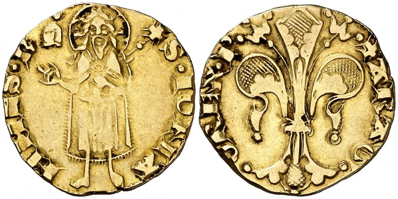 Pere III (1336-1387). Perpinyà. Florí. (Cru.V.S. 386) (Cru.C.G. 2205). 3,42 g. M...