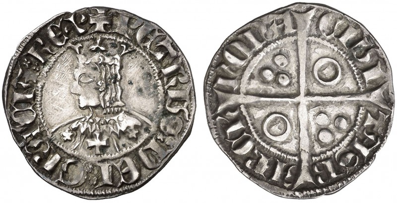 Pere III (1336-1387). Barcelona. Croat. (Cru.V.S. 408.7) (Badia 321) (Cru.C.G. 2...