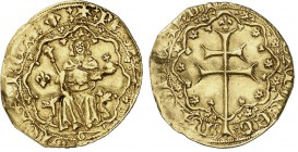 Pere III (1336/1343-1387). Mallorca. Ral d'or. (Cru.V.S. 432) (Cru.C.G. 2245a). 3,51 g. Ex Colección Ramon Llull, 26/11/2015, nº 206. Rara. MBC.