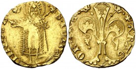 Alfons IV (1416-1458). València. Florí. (Cru.V.S. 811.1) (Cru.C.G. 2832). 3,48 g. Marca: corona. Buen ejemplar. Escasa. MBC+.