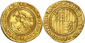Alfons IV (1416-1458). Nàpols. Alfonsí d'or. (Cru.V.S. 883) (Cru.C.G. 2928). 5,26 g. Bella. Rara. EBC/EBC+.