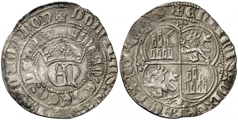 Enrique II (1368-1379). Santiago de Compostela. Real. (AB. falta). 3,39 g. Muy r...