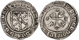 Fernando I (1512-1516). Navarra. Real. (Cru.V.S. 1317.10 ó .11) (Cru.C.G. 3221a). 3,19 g. MBC-.