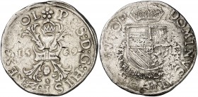 1569. Felipe II. Dordrecht. 1 escudo de Borgoña. (Vti. 1320) (Vanhoudt 290.DO). 29,15 g. MBC-.
