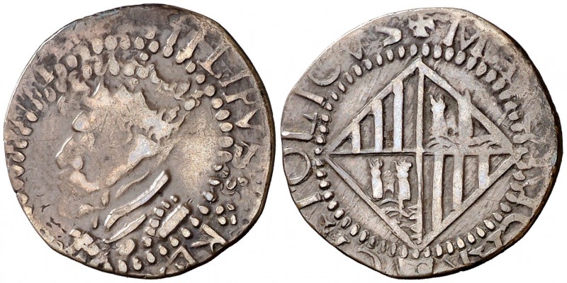 s/d. Felipe III. Mallorca. 1 real. (Cal. 1006, de Felipe IV). 2,30 g. Escasa. BC...